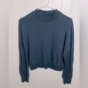 Fabletics Dark Teal Mock-neck Pull-over Size M